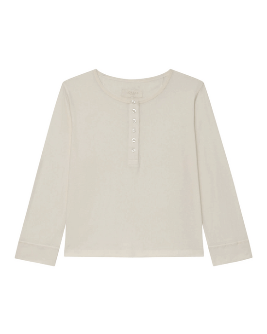 the Great The Crop Sleep Henley in Washed White