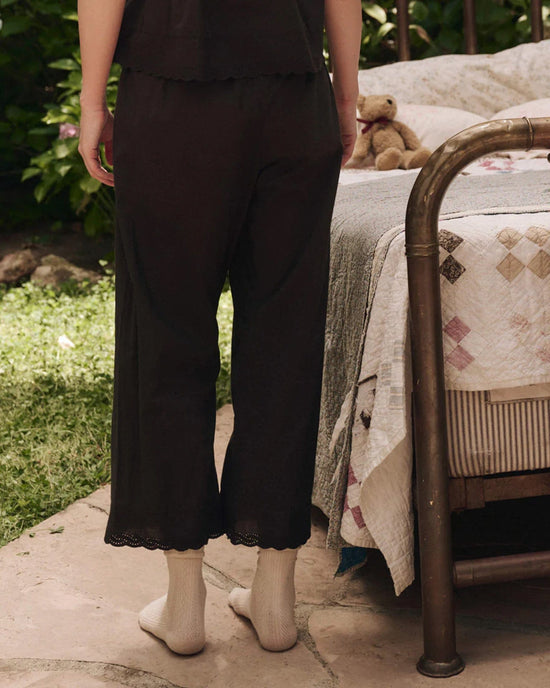 the Great The Eyelet Easy Sleep Pant in Black