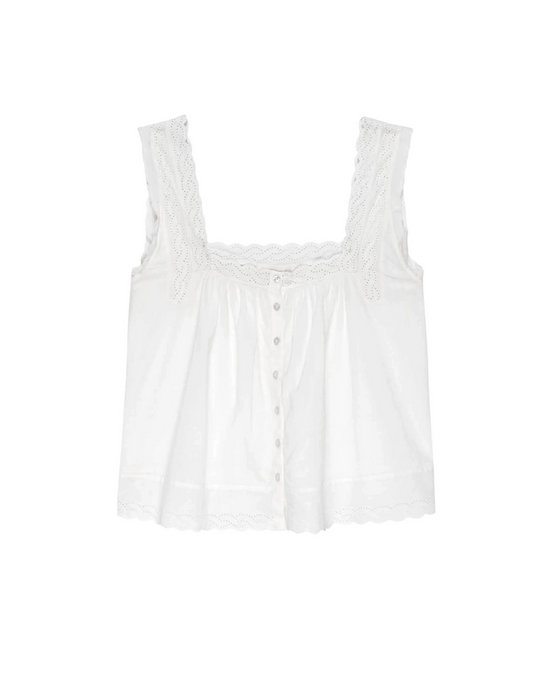 the Great The Eyelet Tank in True White