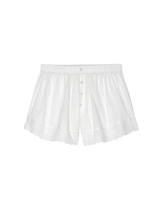 the Great The Eyelet Tap Short in True White