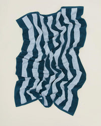 Simple Striped Terry Bath Towel in Sky/Peacock